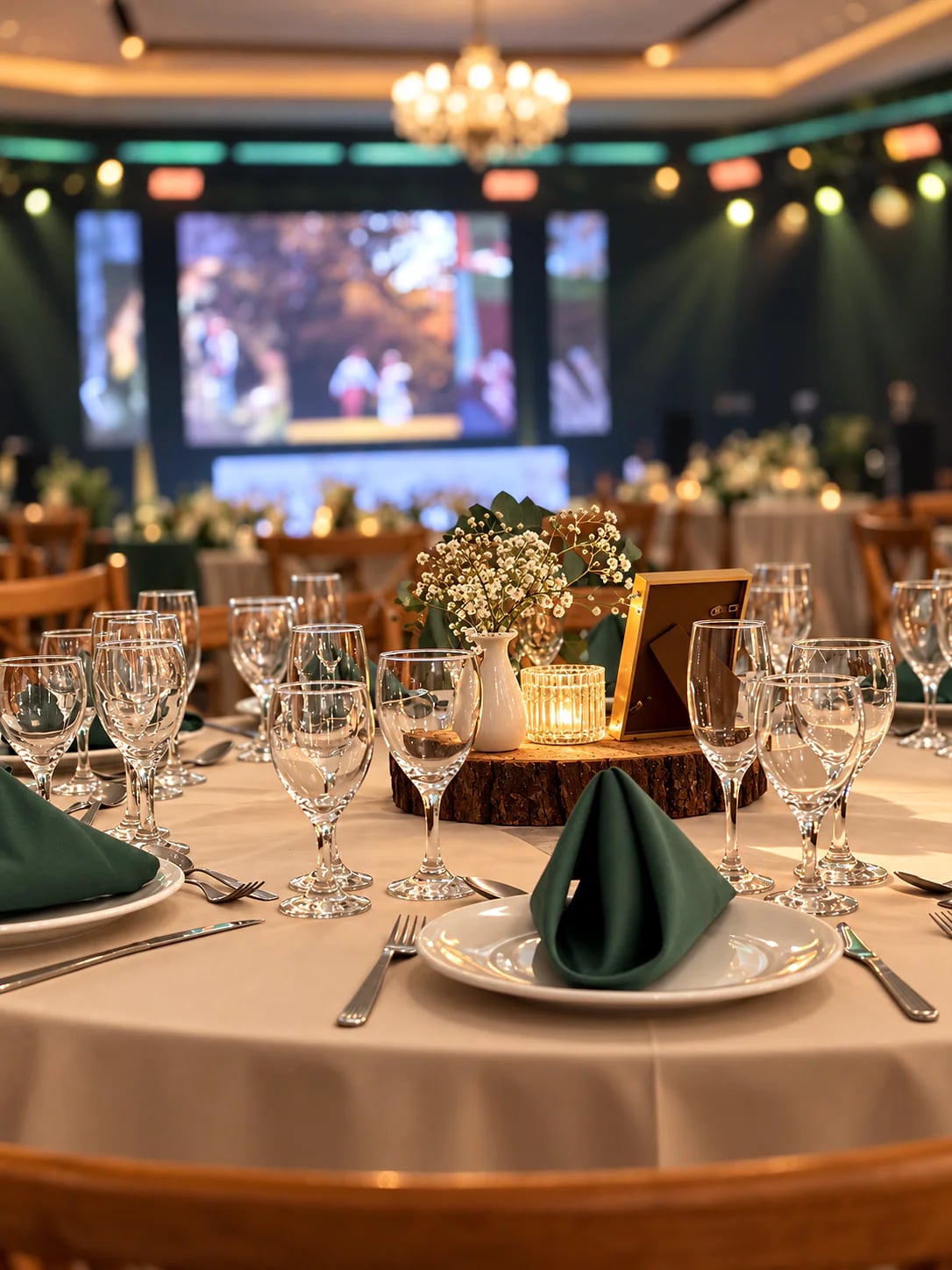 Detalle de mesa preparada para una celebración en Complejo Ysyry